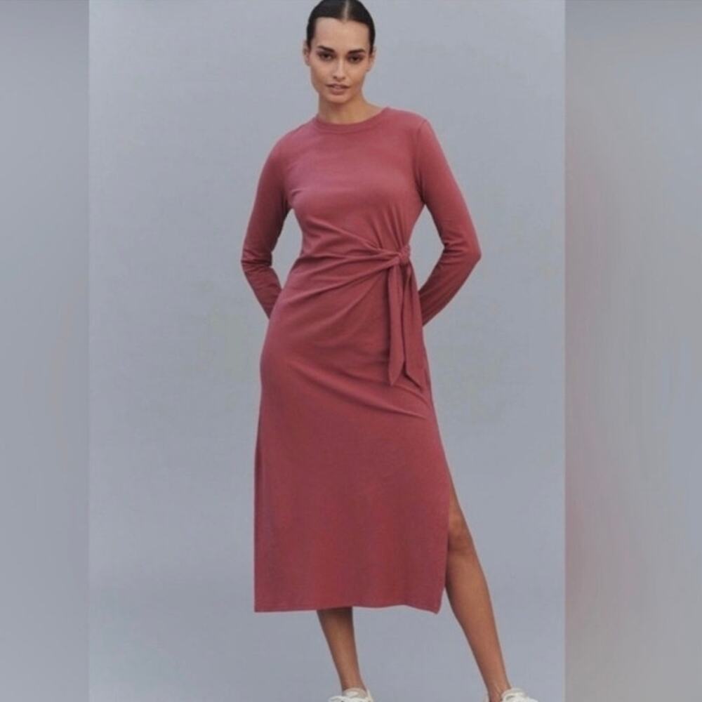 Daily Practice Anthropologie Tie Breaker Long-Sleeve Midi Dress Contemporary